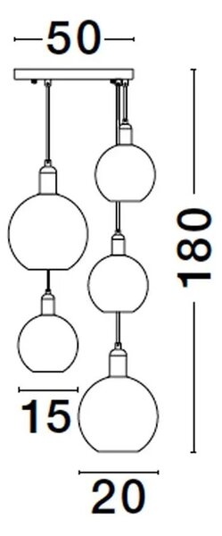 Lustr na lanku Mirro 5 – E27
