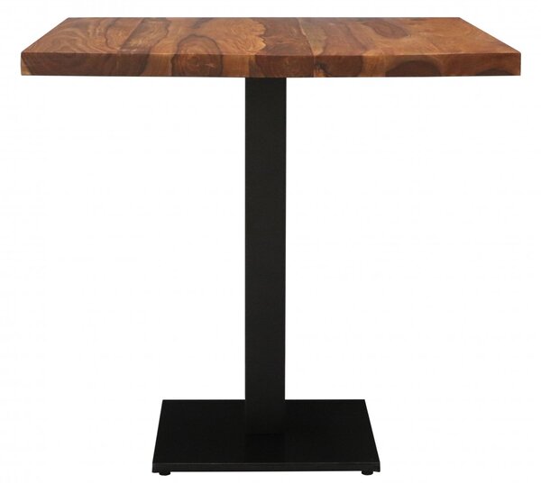 Jídelní stůl s kovovými nohami 80x80 cm z indického masivu palisandr