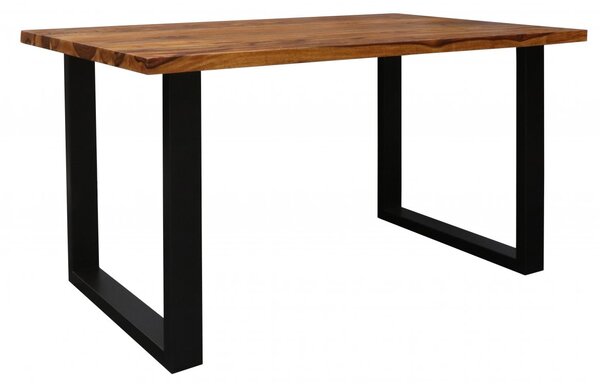 Jídelní stůl s kovovými nohami 120x90 cm z indického masivu palisandr