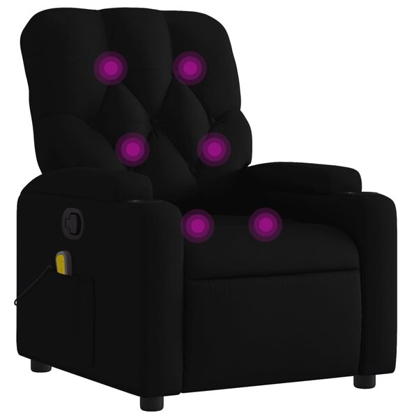 Masážní křeslo s polohovacím mechanismem, černé, látkové 3205666