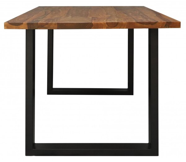 Jídelní stůl s kovovými nohami 120x90 cm z indického masivu palisandr