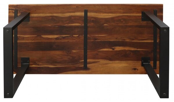Jídelní stůl s kovovými nohami 120x90 cm z indického masivu palisandr