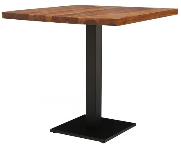 Jídelní stůl s kovovými nohami 80x80 cm z indického masivu palisandr