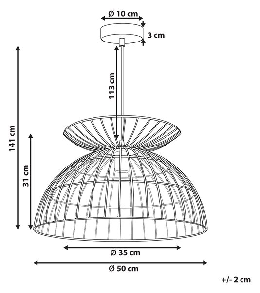 Závěsná lampa MAHANADI Kov Mosazná