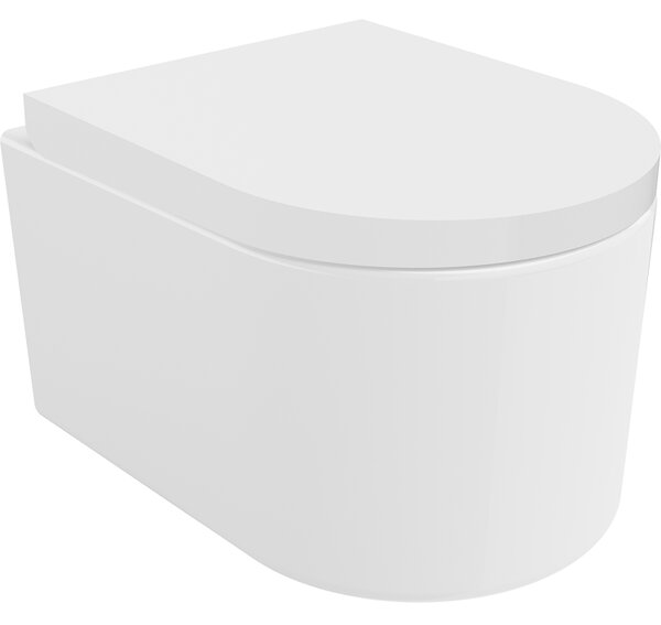 Mexen Sofia WC mísa Rimless s pomalu klesajícím tvrdým sedátkem, duroplast, bílý lesk - 30540200