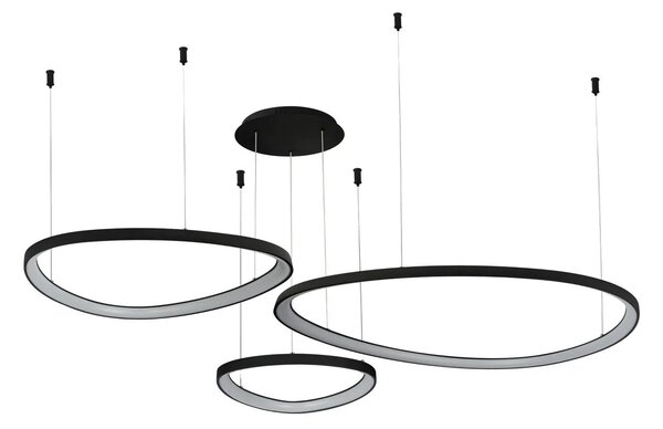 Moderní LED lustr Amanda 42+62+82 CCT černá