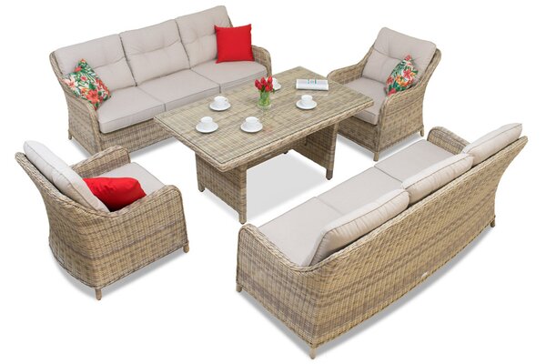 Sada Technorattan Toledo Apetito 8 béžový Garden Point