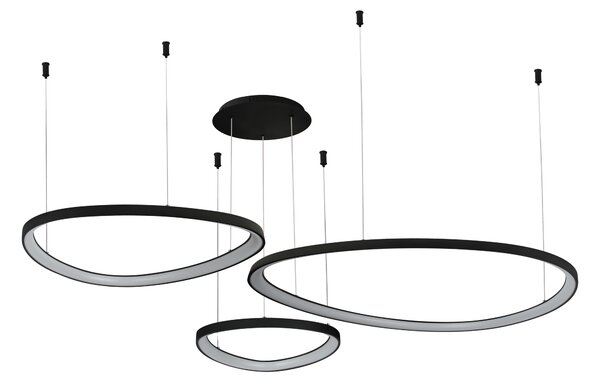 Moderní LED lustr Amanda 42+62+82 CCT černá