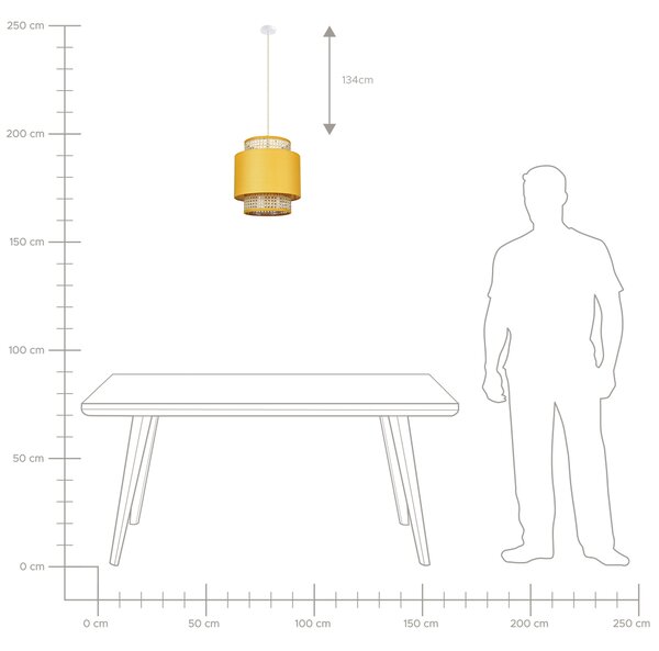 Závěsná lampa BOERI Ratan Hořčicová