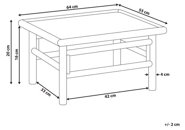 Zahradní konferenční stolek CERRETO 55 cm 64 cm Bambus Hnědá
