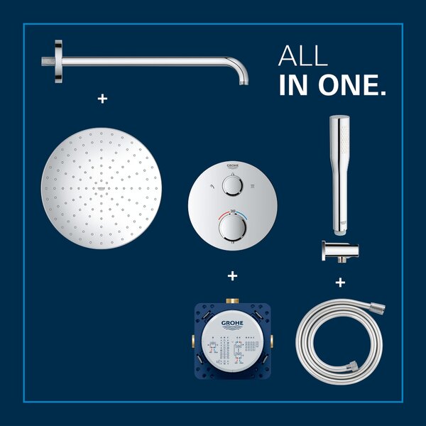 Grohe Vitalio Start sprchová sada pod omítku s termostatem s dešťovou sprchou chrom 34880000