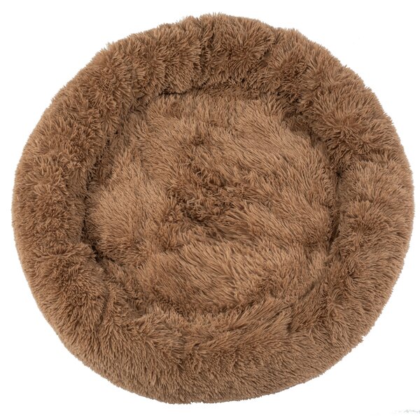 PuppyJoy Kulatý pelíšek pro psy a kočky Plush vel. L 100 cm hnědý