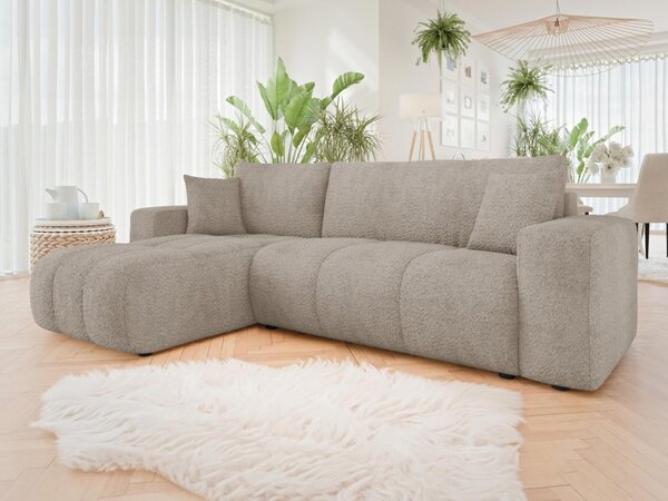 Rohová rozkládací sedačka Larow Boucle, Potah: Coral 65 5903211452062