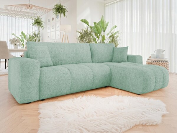 Rohová rozkládací sedačka Larow Boucle, Potah: Coral 65 5903211452062