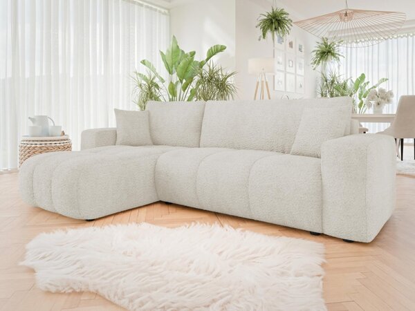 Rohová rozkládací sedačka Larow Boucle, Potah: Coral 65 5903211452062