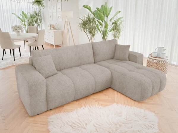 Rohová rozkládací sedačka Larow Boucle, Potah: Coral 65 5903211452062