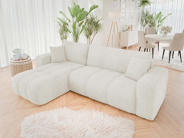 Rohová rozkládací sedačka Larow Boucle, Potah: Coral 65 5903211452062