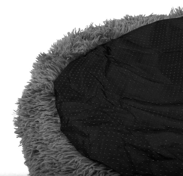 PuppyJoy Kulatý pelíšek pro psy a kočky Plush vel. L 100 cm tmavě šedý