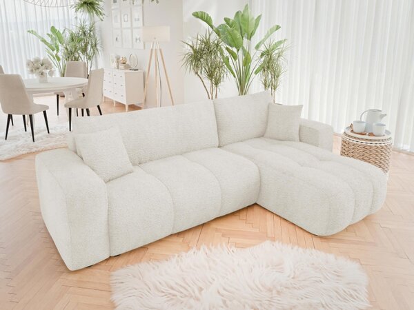 Rohová rozkládací sedačka Larow Boucle, Potah: Coral 65 5903211452062