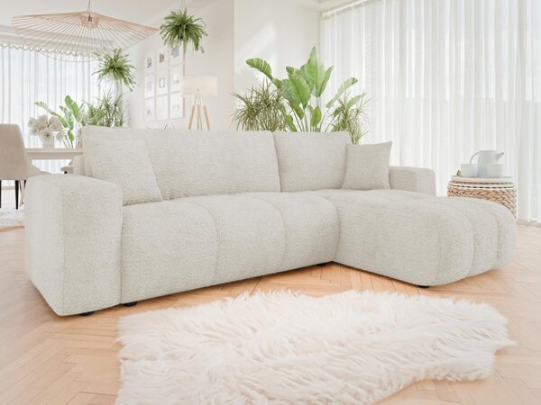 Rohová rozkládací sedačka Larow Boucle, Potah: Coral 65 5903211452062