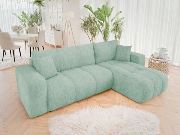 Rohová rozkládací sedačka Larow Boucle, Potah: Coral 65 5903211452062