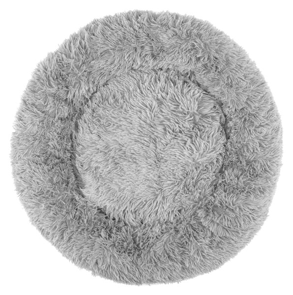 PuppyJoy Kulatý pelíšek pro psy a kočky Plush vel. M 80 cm světle šedý