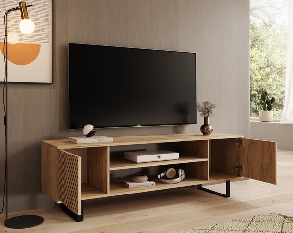 ADRK RTV stolek LORELLO Herringbone OC-J, černá/dub craft Šířka (cm): 135