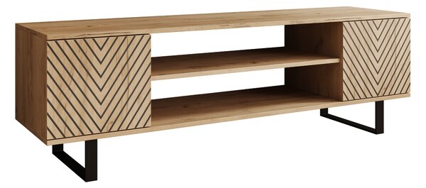 ADRK RTV stolek LORELLO Herringbone OC-J, černá/dub craft Šířka (cm): 135