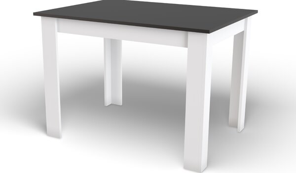 Černý jídelní stůl s bílými nohami MADO 120x80