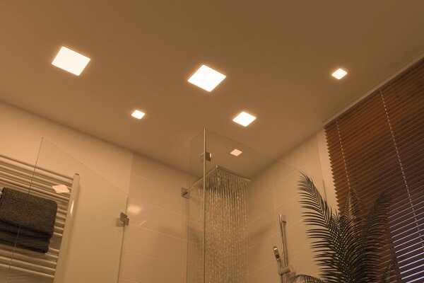 P 92394 LED vestavné svítidlo Veluna VariFit IP44 hranaté 125x125mm 8,5W 3.000K satén - PAULMANN