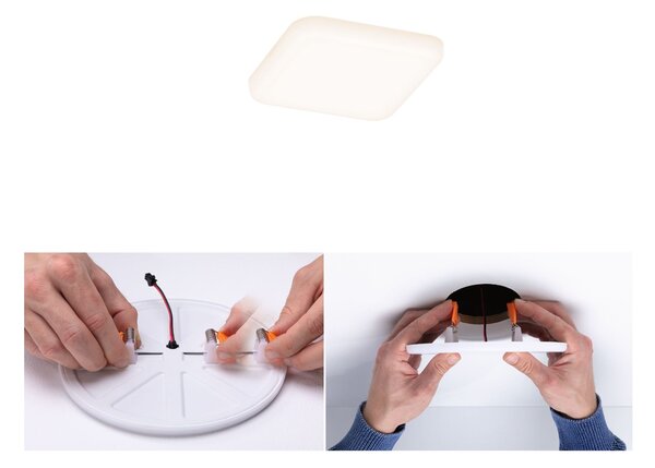 P 92393 LED vestavné svítidlo Veluna VariFit IP44 hranaté 75x75mm 4,5W 3.000K satén - PAULMANN