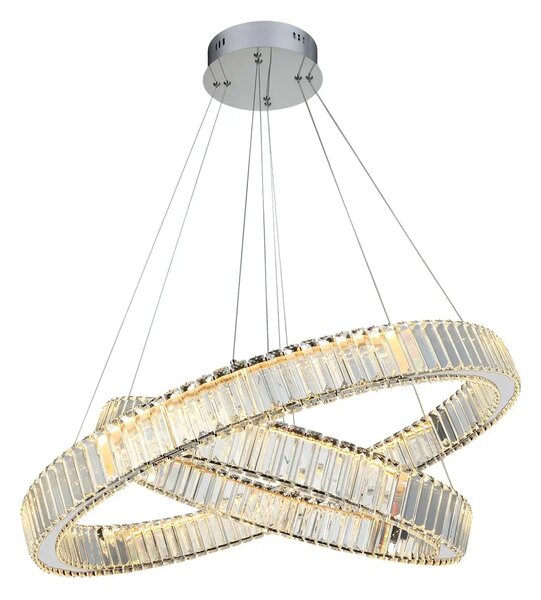 Luxusní stmívatelný lustr Spark 60+80 Chrome – 60 x 310 cm