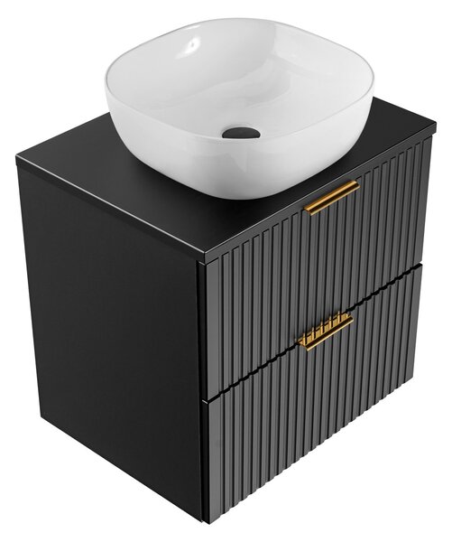 Koupelnová skříňka s umyvadlem a deskou ADEL Black DU60/1 | 60 cm