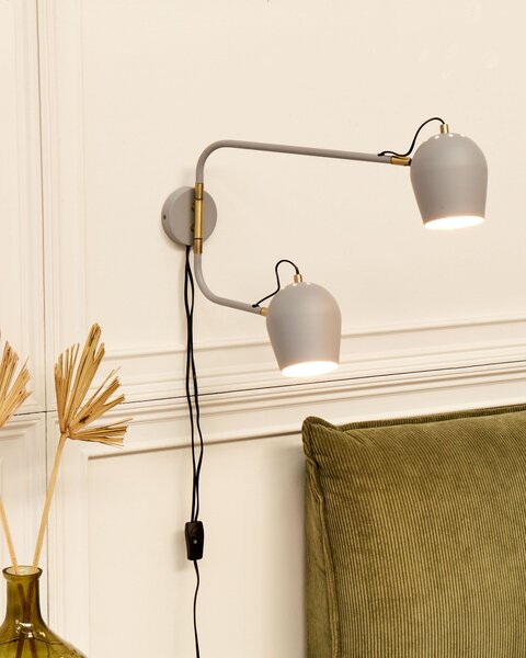 Nástěnná lampa ESTRELLA Světle šedá Kov Nastavitelná