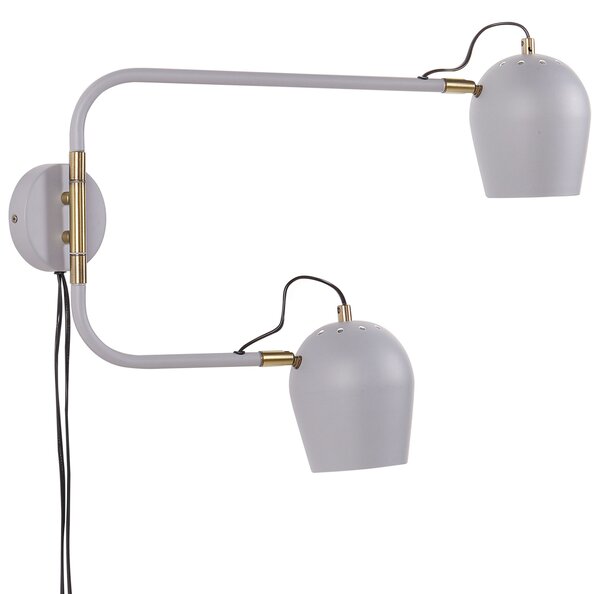 Nástěnná lampa ESTRELLA Světle šedá Kov Nastavitelná