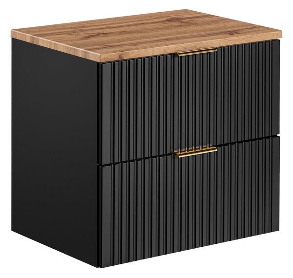 Koupelnová skříňka s deskou ADEL Black D60/2 | 60 cm