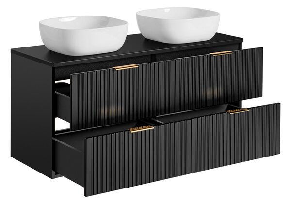 Koupelnová skříňka s umyvadlem a deskou ADEL Black DU120/1 | 120 cm