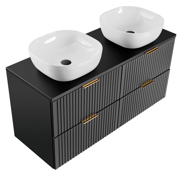 Koupelnová skříňka s umyvadlem a deskou ADEL Black DU120/1 | 120 cm
