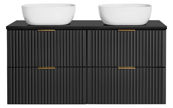 Koupelnová skříňka s umyvadlem a deskou ADEL Black DU120/1 | 120 cm