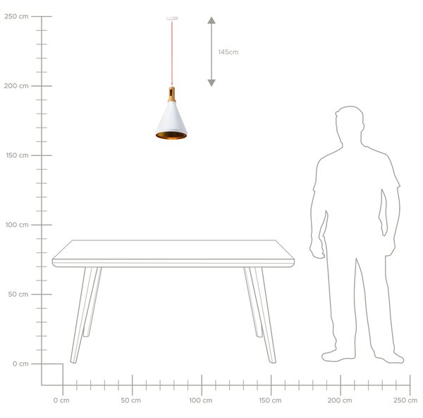 Závěsná lampa MACKENZIE Kov Bílá