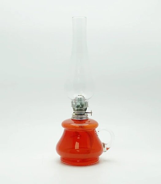 Sklárna Častolovice - Petrolejová lampa Tereza - Bambus - oranžová