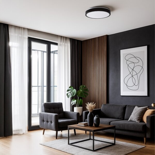 LED Stropní svítidlo LIBRA LED/15W/230V 4000K pr. 29 cm černá