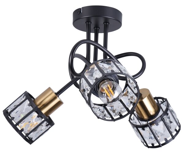 Přisazený lustr ZAHARA 3xE27/10W/230V černá