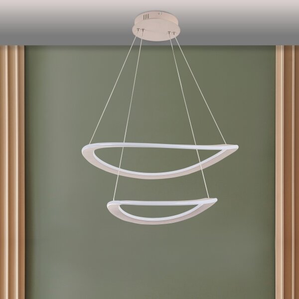 LED Lustr na lanku CASHMERE LED/75W/230V pr. 59,5 béžová