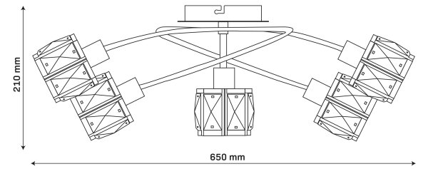 Přisazený lustr ZAHARA 5xE27/10W/230V černá