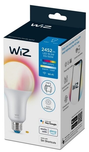 LED RGBW Stmívatelná žárovka A80 E27/18,5W/230V 2200-6500K CRI 90 Wi-Fi - WiZ
