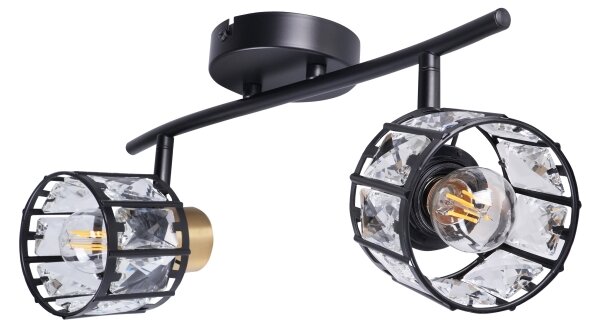Přisazený lustr ZAHARA 2xE27/10W/230V černá