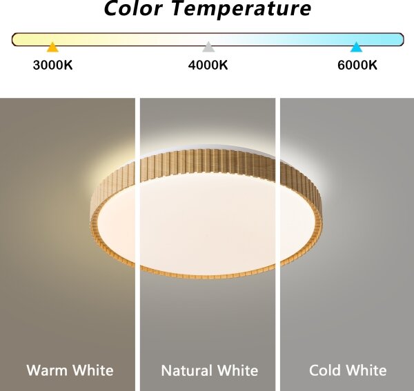 Brilagi-LED Stm. strop. sv. CORVO LED/72W/230V 3000-6000K dek. dřeva pr.50 cm+DO