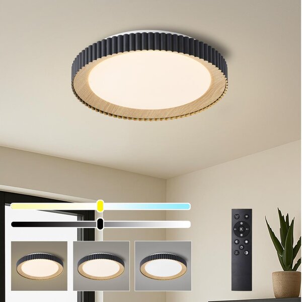 Brilagi - LED Stmív. strop. sv. NEXO LED/48W/230V 3000-6000K černá pr. 43 cm +DO