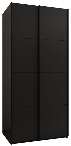 Šatní skříň LUX 1 s posuvnými dveřmi, 100×245,5×64 Černá / černé